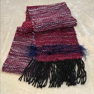 Valencia Creations Handwoven Elegant Multicolor Scarf with Fringe